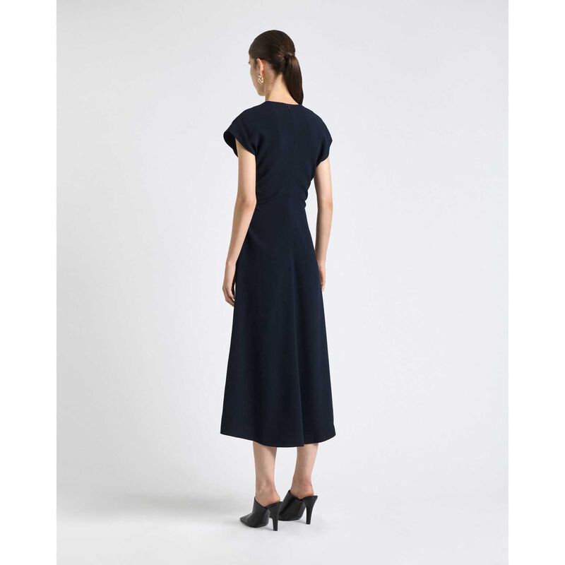 Cue Ink Recycled Crepe Zip Front Midi Dress image number 1